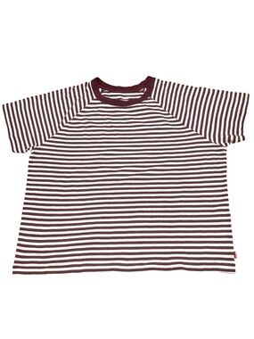 Levi's Maroon and White Striped Short Sleeve Tee